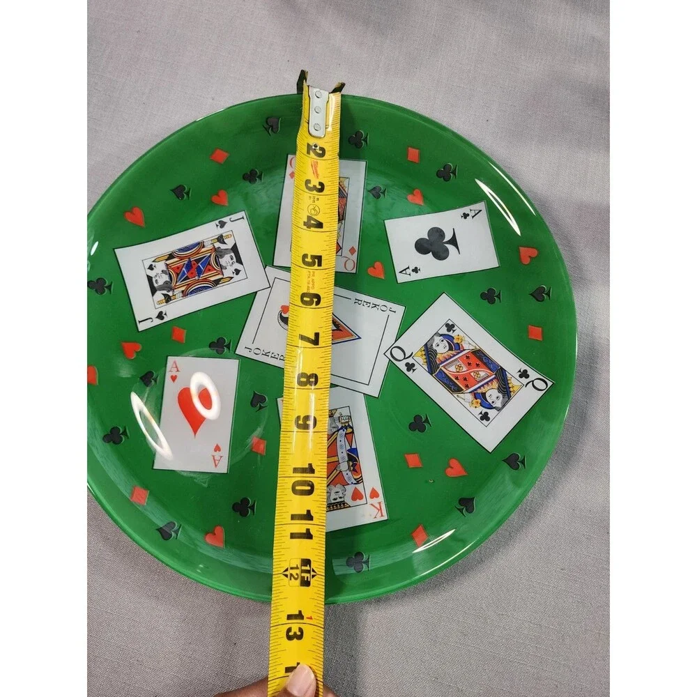 Vintage 6-Piece Playing Card Casino Glassware Set Tumblers Bowl & Tray